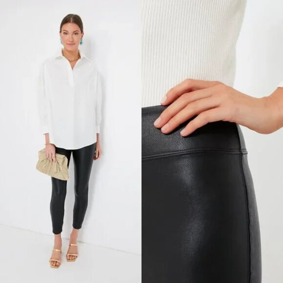 NWT Tuckernuck Black Leather Leggings (Size L) - Picture 1 of 16